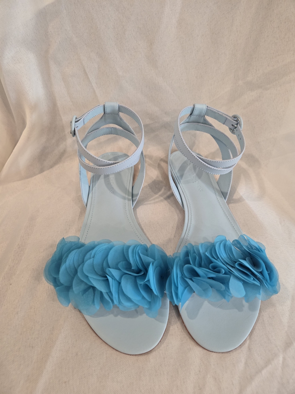 New Dondoks Women’s Ankle-Strap Sandals with Turquoise Floral Accent